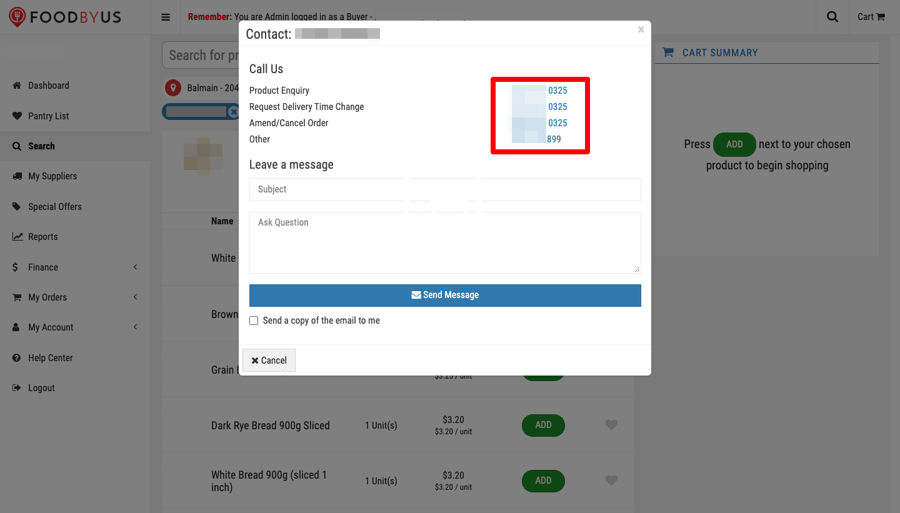 FoodByUs_dashboard_my_orders_supplier's_link_call_up_supplier